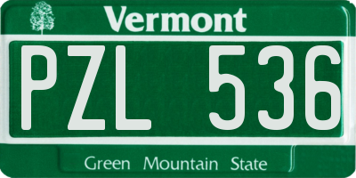 VT license plate PZL536