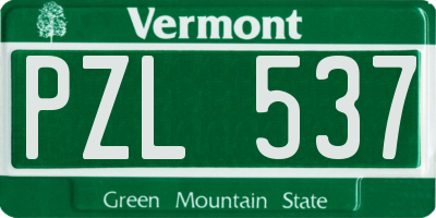 VT license plate PZL537