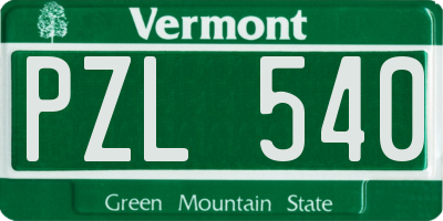 VT license plate PZL540
