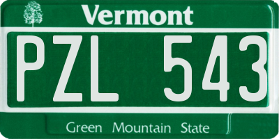 VT license plate PZL543