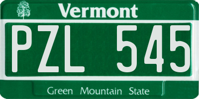 VT license plate PZL545