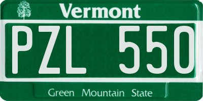 VT license plate PZL550