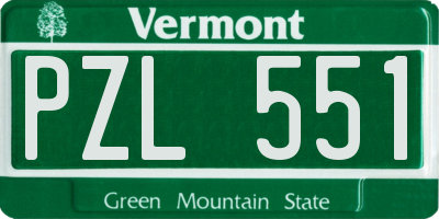 VT license plate PZL551