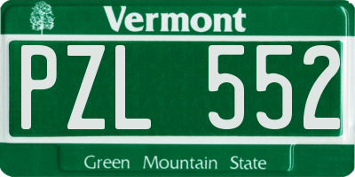 VT license plate PZL552