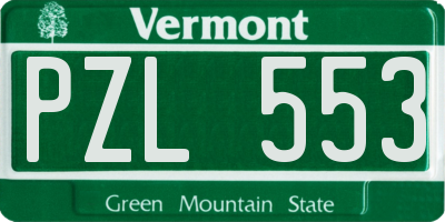 VT license plate PZL553