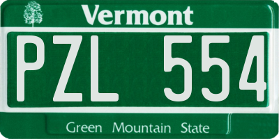 VT license plate PZL554
