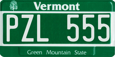 VT license plate PZL555