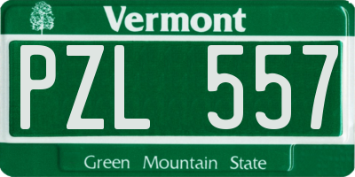 VT license plate PZL557