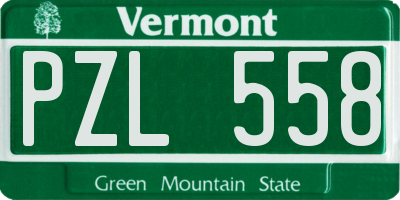 VT license plate PZL558