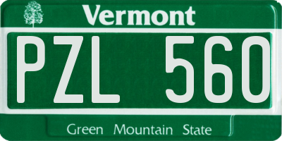 VT license plate PZL560