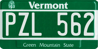VT license plate PZL562