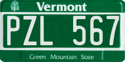 VT license plate PZL567