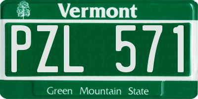 VT license plate PZL571
