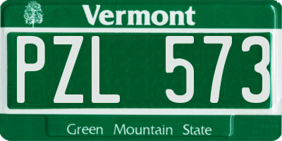 VT license plate PZL573