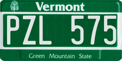 VT license plate PZL575