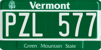 VT license plate PZL577