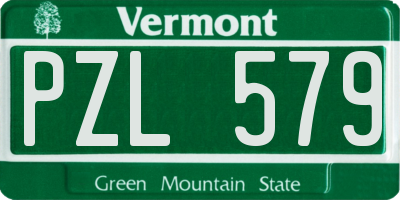 VT license plate PZL579