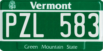 VT license plate PZL583