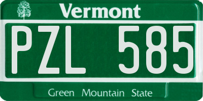 VT license plate PZL585