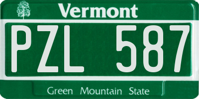 VT license plate PZL587