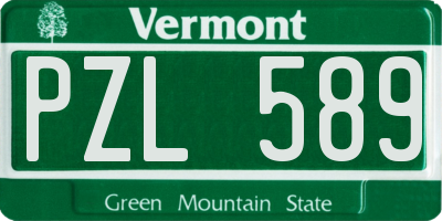 VT license plate PZL589