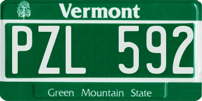 VT license plate PZL592