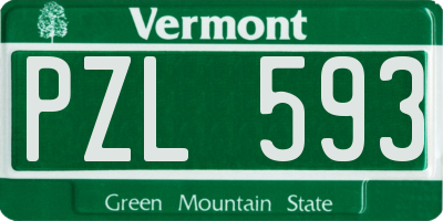 VT license plate PZL593
