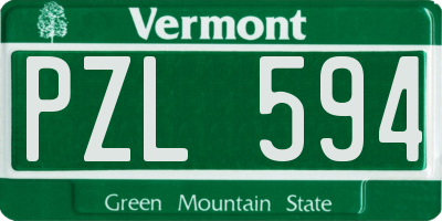 VT license plate PZL594