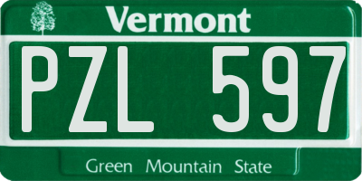 VT license plate PZL597