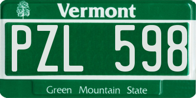 VT license plate PZL598