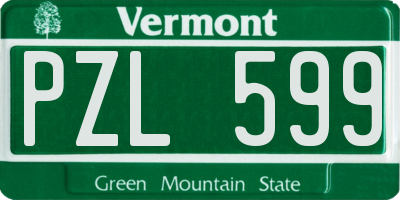 VT license plate PZL599