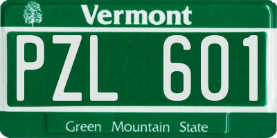 VT license plate PZL601
