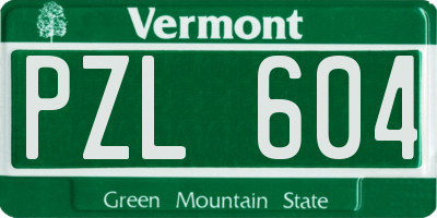 VT license plate PZL604