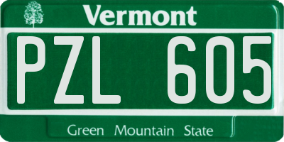 VT license plate PZL605