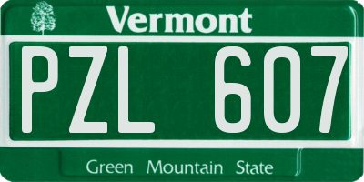 VT license plate PZL607