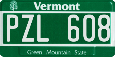 VT license plate PZL608
