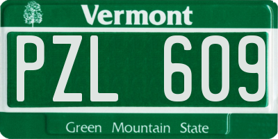 VT license plate PZL609