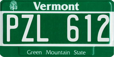 VT license plate PZL612