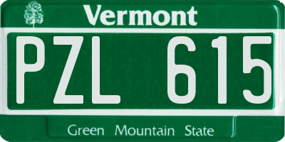 VT license plate PZL615