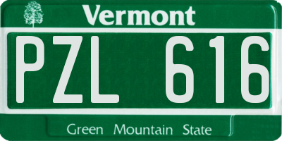 VT license plate PZL616