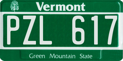 VT license plate PZL617