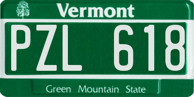 VT license plate PZL618