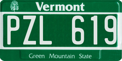 VT license plate PZL619