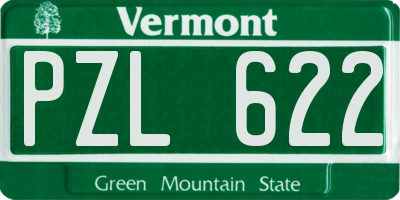 VT license plate PZL622