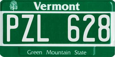VT license plate PZL628