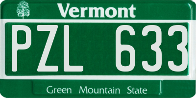 VT license plate PZL633