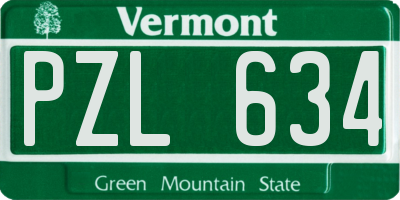 VT license plate PZL634