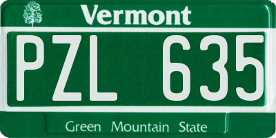 VT license plate PZL635