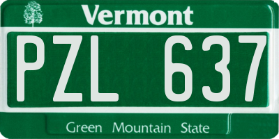 VT license plate PZL637