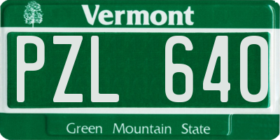 VT license plate PZL640